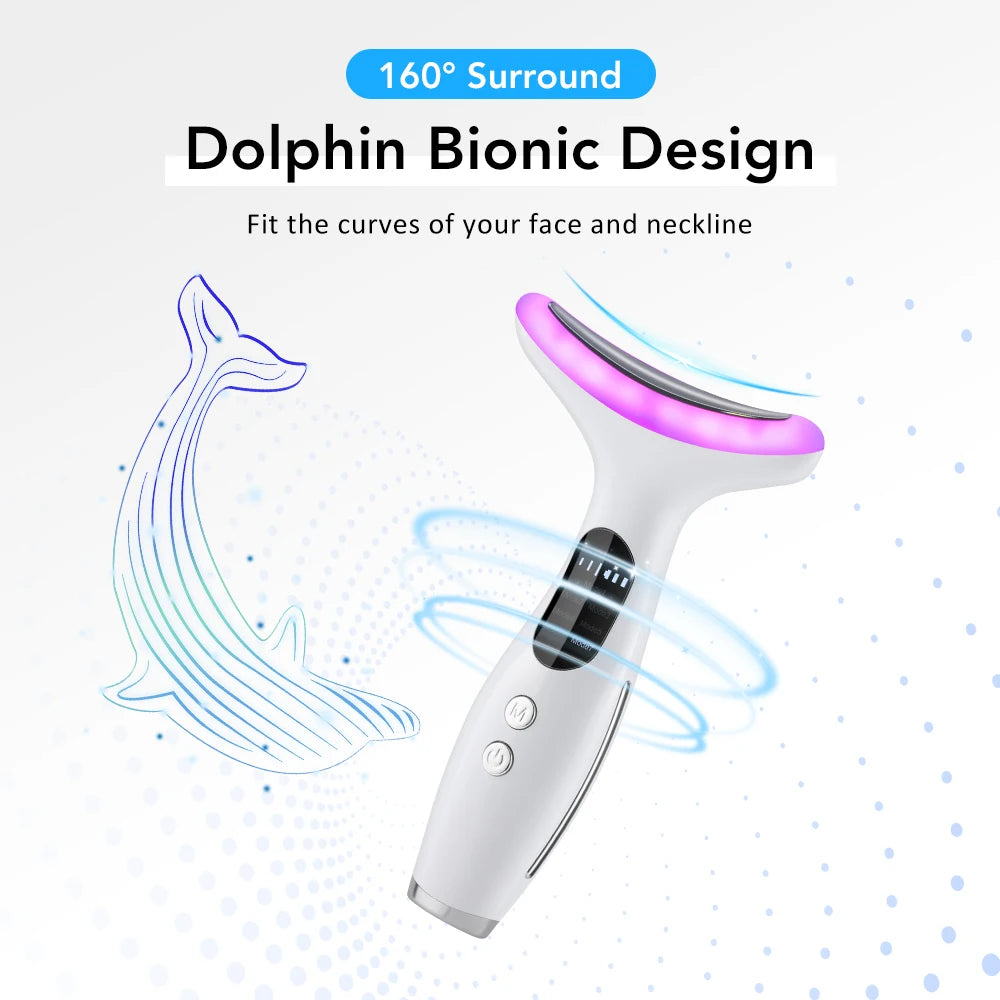 Revitalize Your Skin with the EMS Face Neck Beauty Device - 7 Color LED Light for Anti-Aging and Lifting!