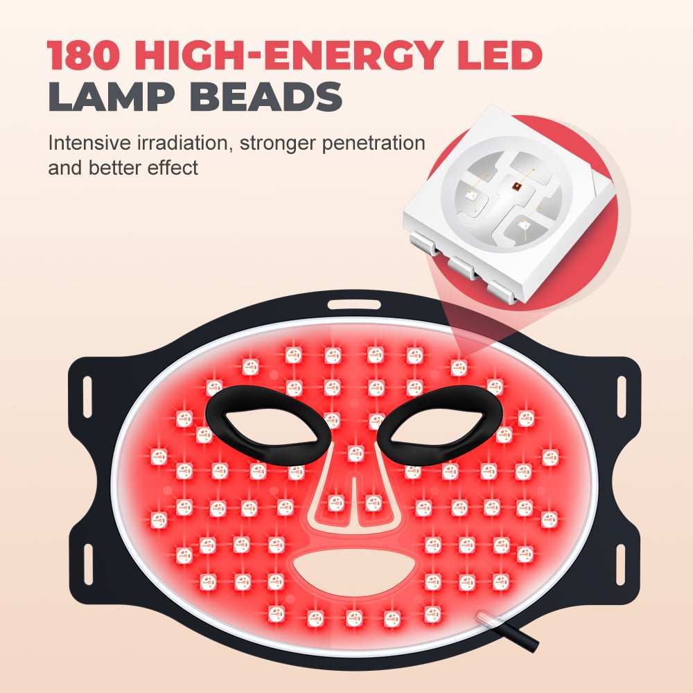Revitalize Your Skin with the Ultimate Red Light Therapy Mask - 7 Color Modes, Portable LED Technology, and Remote Control for At-Home Spa Treatments
