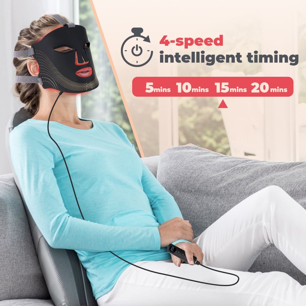 Revitalize Your Skin with the Ultimate Red Light Therapy Mask - 7 Color Modes, Portable LED Technology, and Remote Control for At-Home Spa Treatments