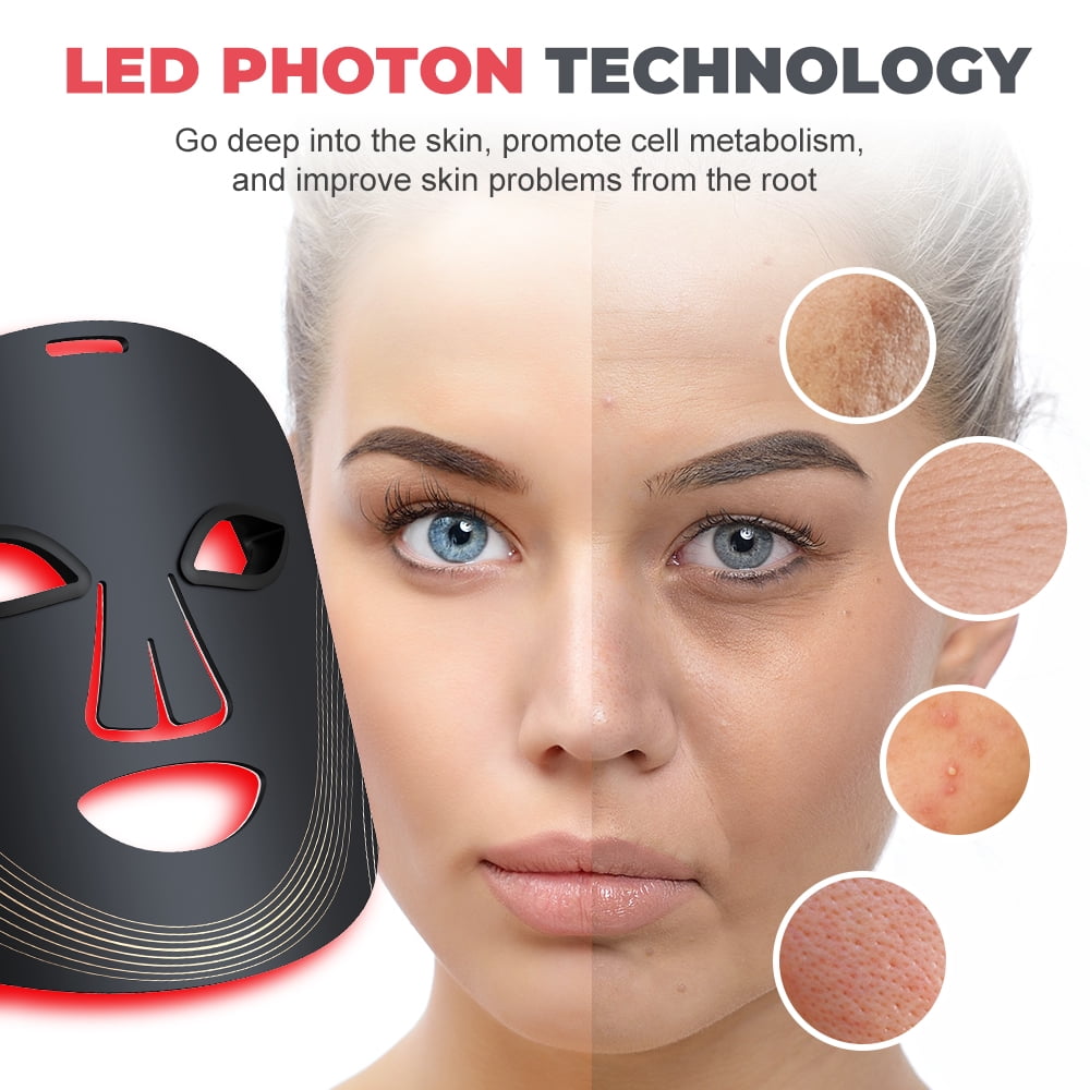 Revitalize Your Skin with the Ultimate Red Light Therapy Mask - 7 Color Modes, Portable LED Technology, and Remote Control for At-Home Spa Treatments