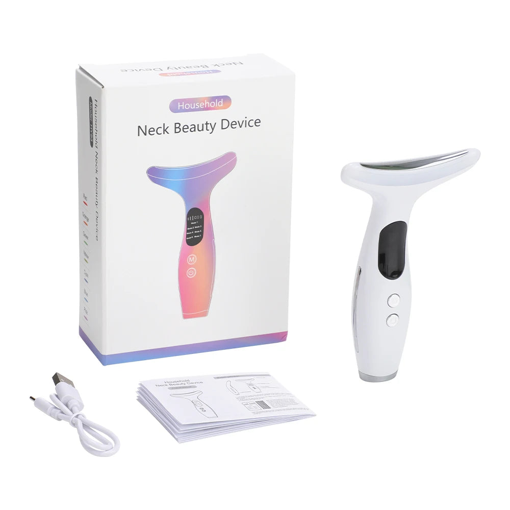 Revitalize Your Skin with the EMS Face Neck Beauty Device - 7 Color LED Light for Anti-Aging and Lifting!