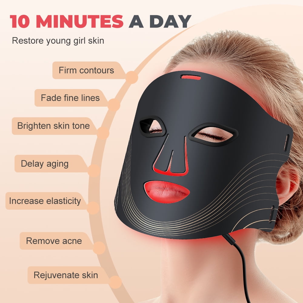 Revitalize Your Skin with the Ultimate Red Light Therapy Mask - 7 Color Modes, Portable LED Technology, and Remote Control for At-Home Spa Treatments