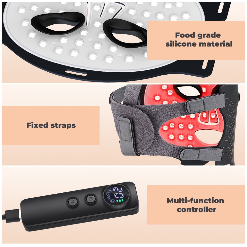 Revitalize Your Skin with the Ultimate Red Light Therapy Mask - 7 Color Modes, Portable LED Technology, and Remote Control for At-Home Spa Treatments